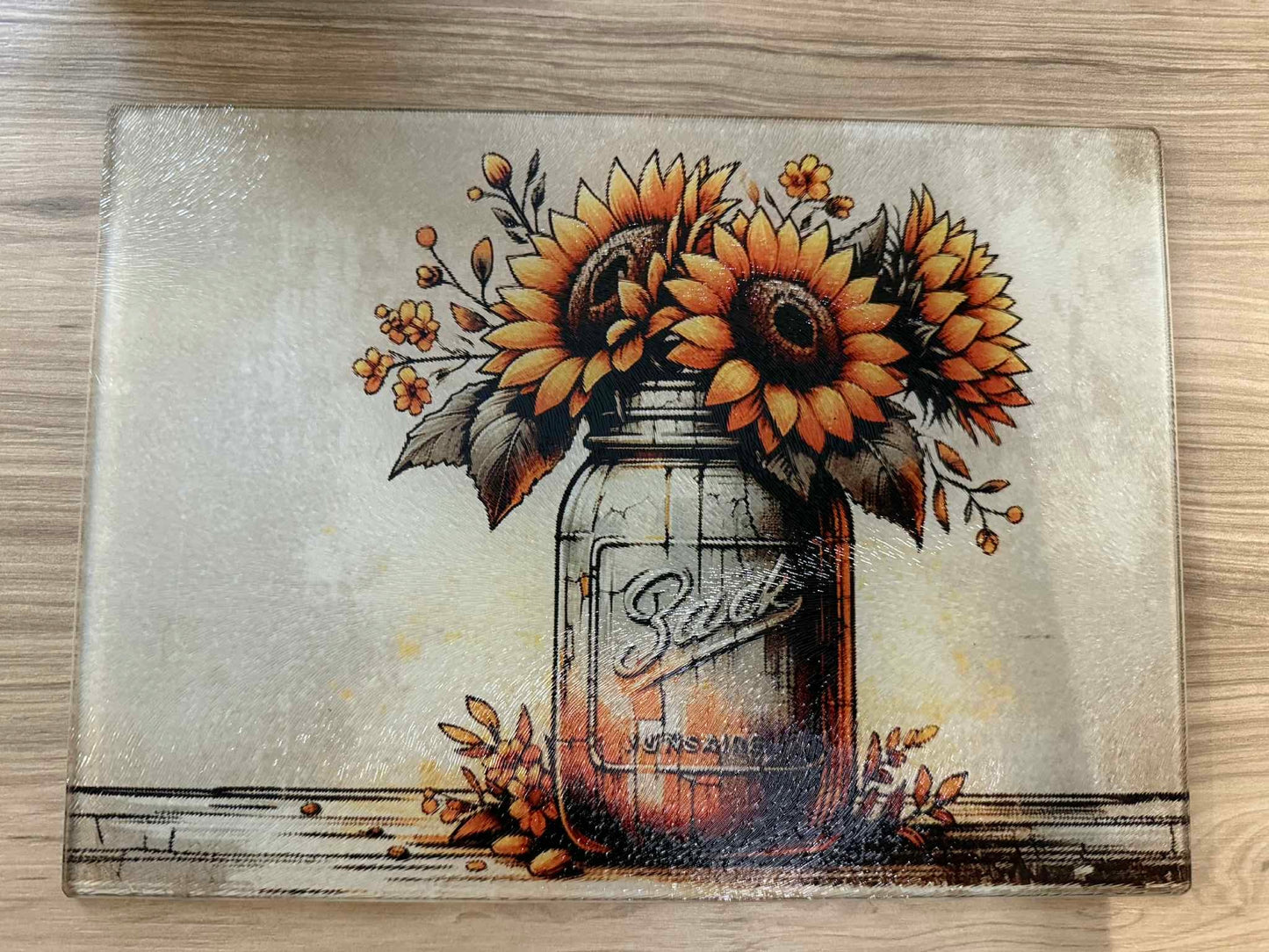 Sunflower Jar Cutting Board
