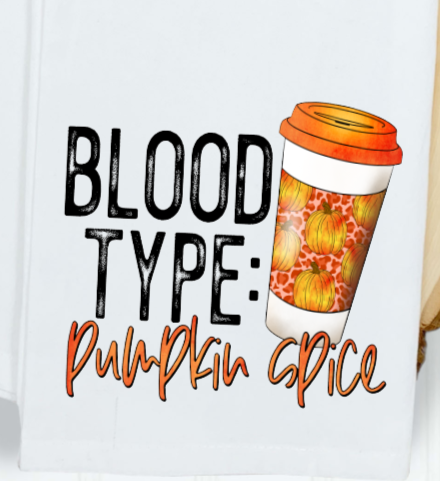Blood Type Pumpkin Spice Waffle Towel