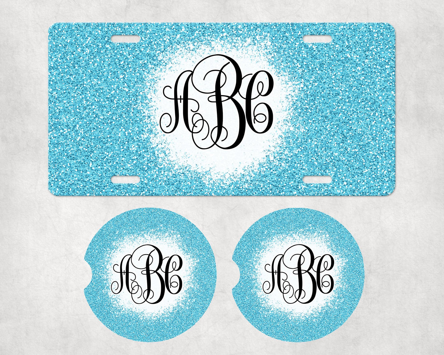 001 License Plate Car Coaster Set