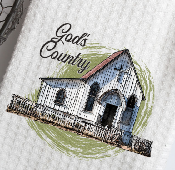God's Country Church Waffle Towel