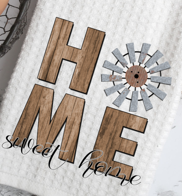 Home Sweet Home Windmill Waffle Towel