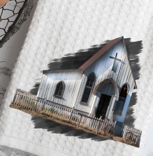 Old Country Church Waffle Towel