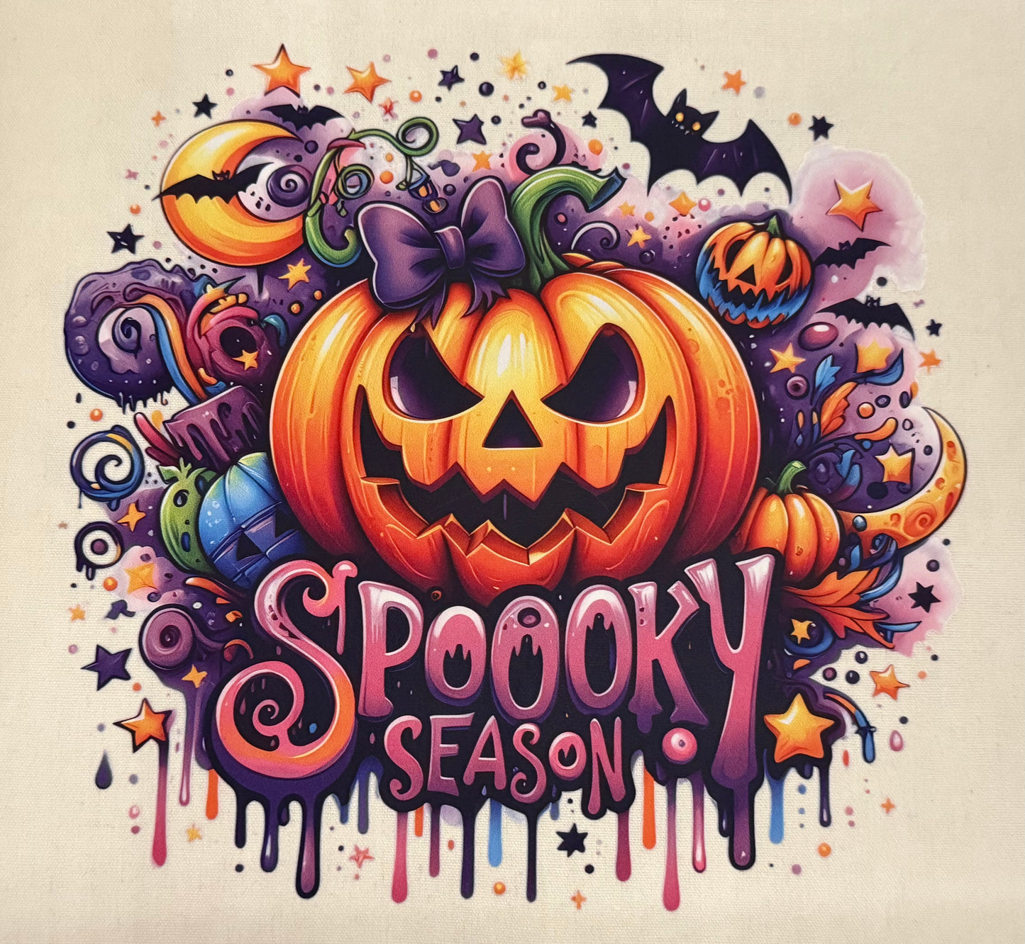 Canvas Halloween Themed Totes 15”x 15”