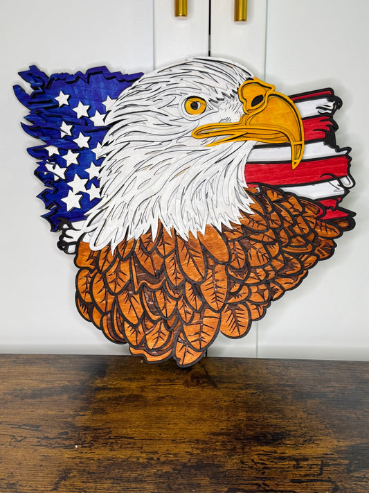layered wall art eagle/ flag