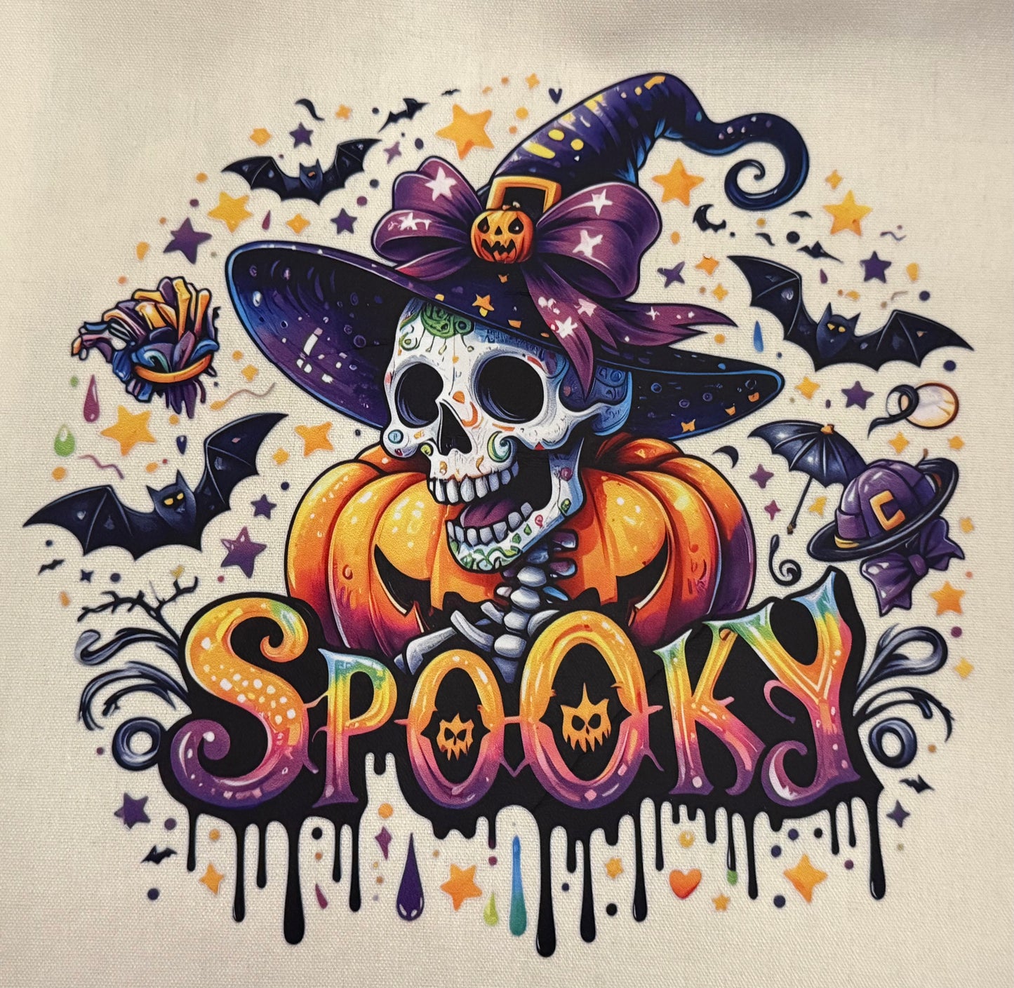 Canvas Halloween Themed Totes 15”x 15”