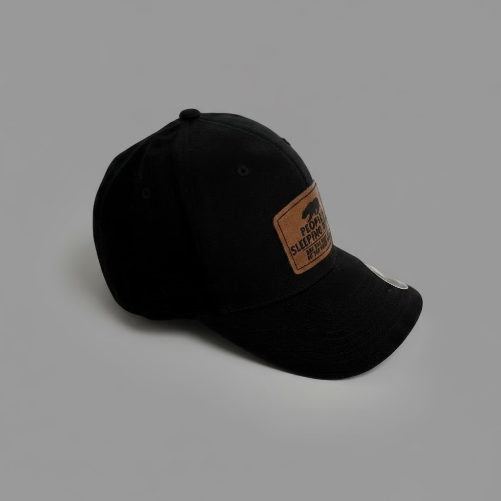 Soft Taco Bear Hat with Laser Engraved Leather Hat