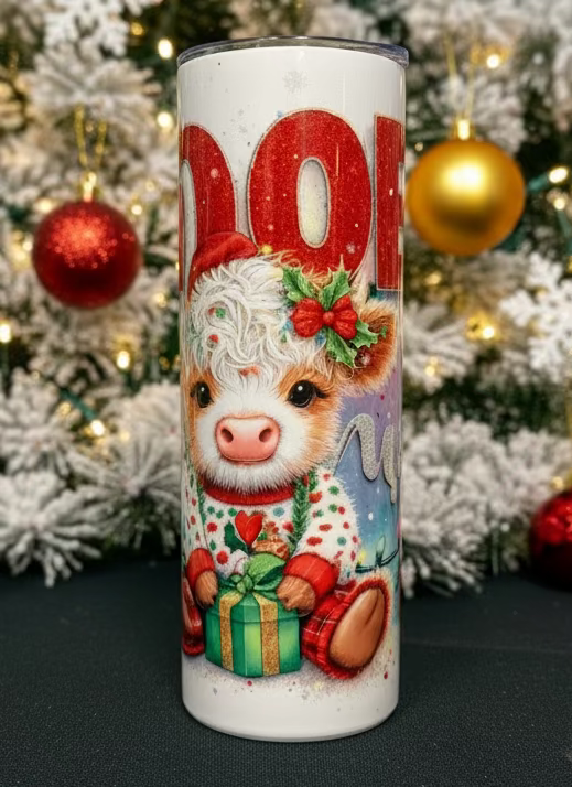 Mooey Christmas Cow Sublimated Tumbler