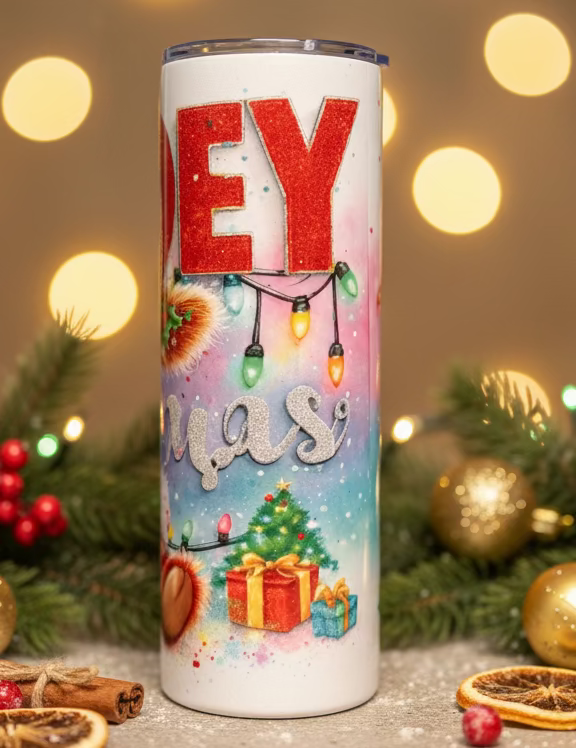 Mooey Christmas Cow Sublimated Tumbler