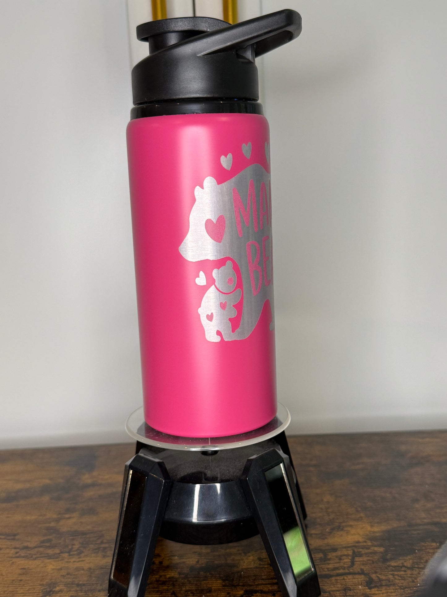 20 oz Mama Bear laser etched water bottle
