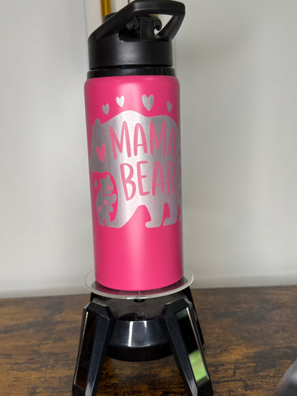 20 oz Mama Bear laser etched water bottle