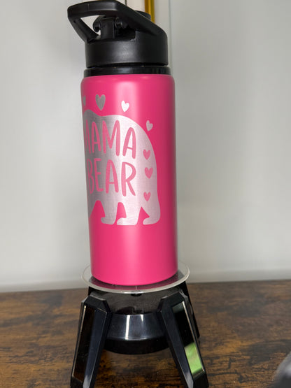 20 oz Mama Bear laser etched water bottle