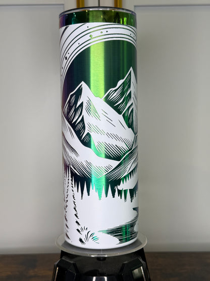 20 oz skinny Mountain scene tumbler