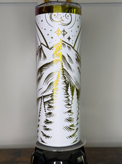 20 oz skinny Mountain scene tumbler