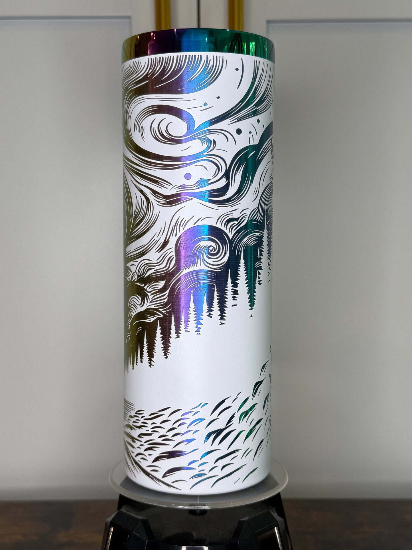 20 oz Skinny Mountain Aurora Tumbler