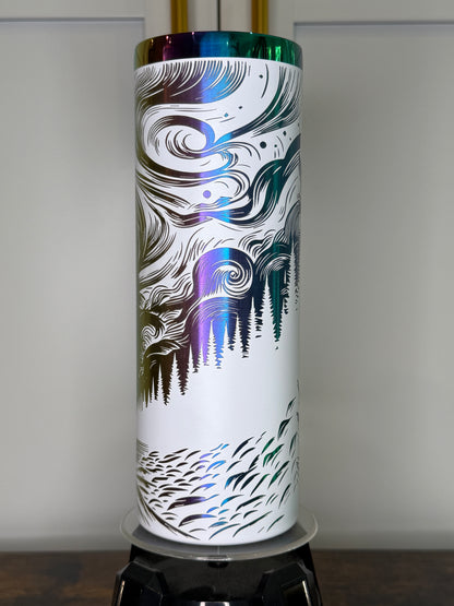20 oz Skinny Mountain Aurora Tumbler