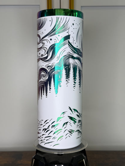 20 oz Skinny Mountain Aurora Tumbler