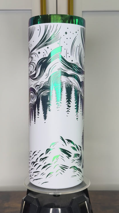 20 oz Skinny Mountain Aurora Tumbler