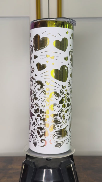 20 oz Cute Baby Highland cow laser etched tumbler
