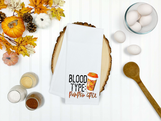Blood Type Pumpkin Spice Waffle Towel