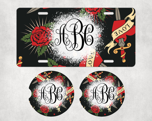 020 License Plate Car Coaster Set