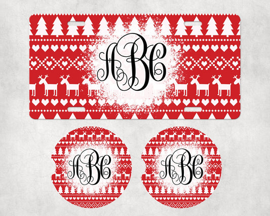 032 License Plate Car Coaster Set