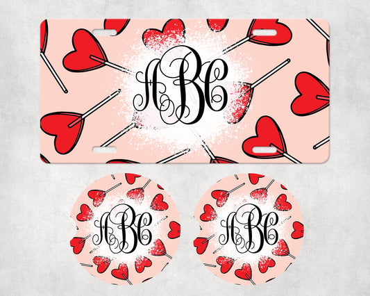 044 License Plate Car Coaster Set