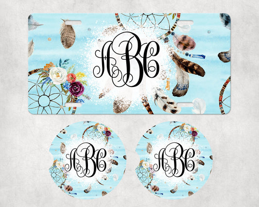 053 License Plate Car Coaster Set