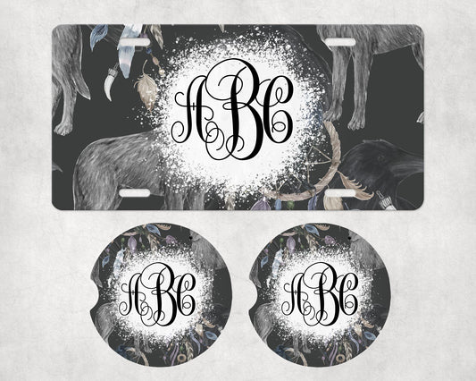 056 License Plate Car Coaster Set