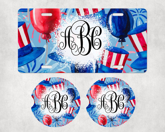 057 License Plate Car Coaster Set