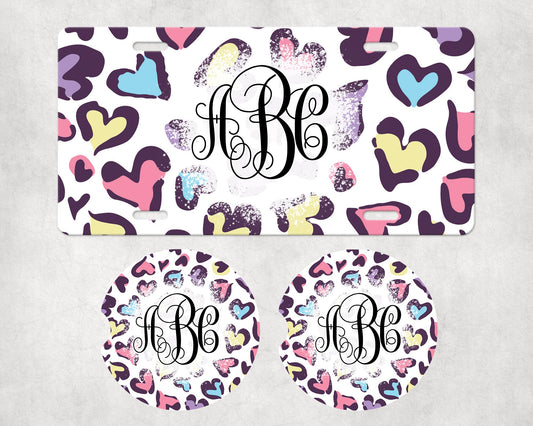 058 License Plate Car Coaster Set