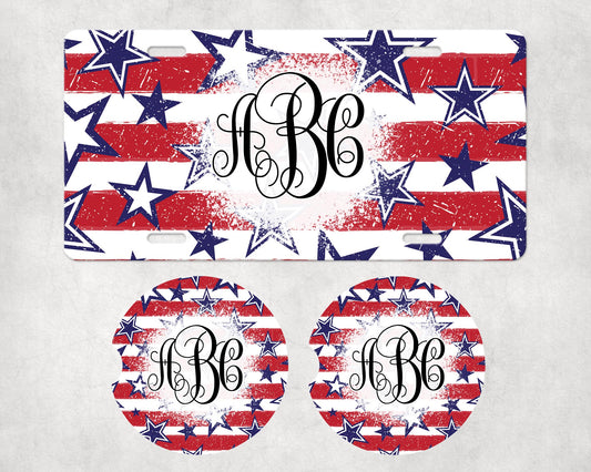 059 License Plate Car Coaster Set