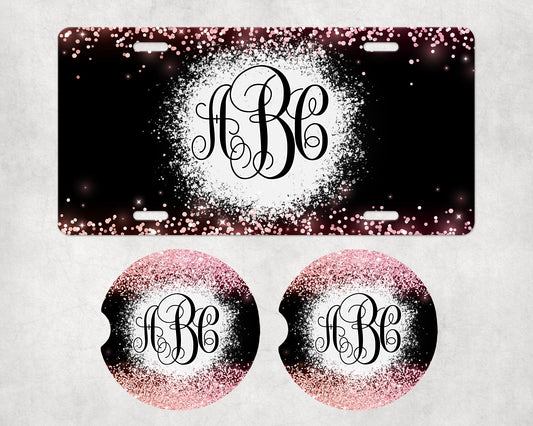 061 License Plate Car Coaster Set