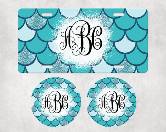 064 License Plate Car Coaster Set