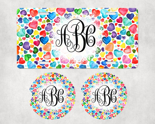 065 License Plate Car Coaster Set