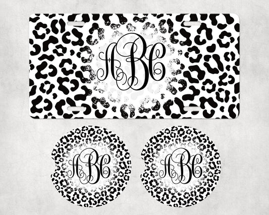 069 License Plate Car Coaster Set