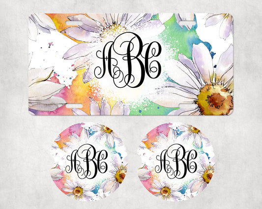 071 License Plate Car Coaster Set