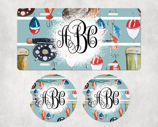 073 License Plate Car Coaster Set