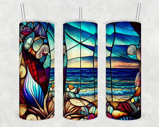 JT015 Glass Shell Sublimated Tumbler