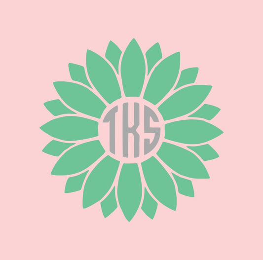 Sunflower Monogram Decal