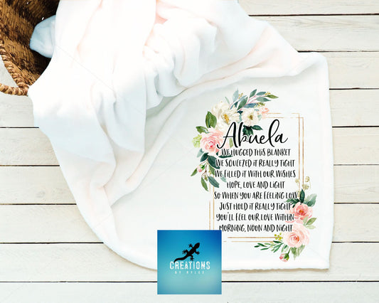 Soft Polyester Blanket Grandma, Grandmother, Nan, Nanny, Abuela, Granny, Meemaw, Gigi, Gammy etc