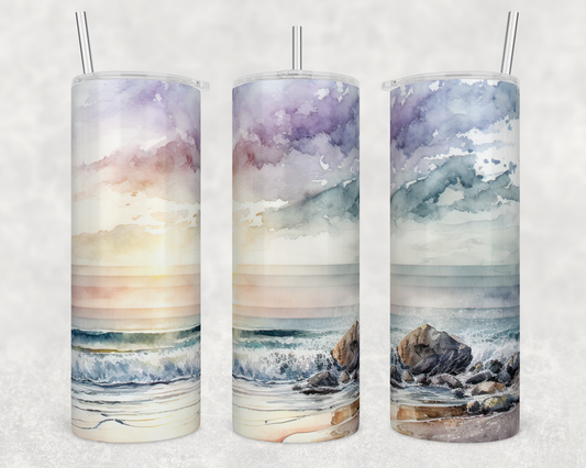 Water Color Beach Sublimated Tumbler