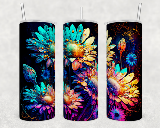 JT017 Inked Daisies Sublimated Tumbler