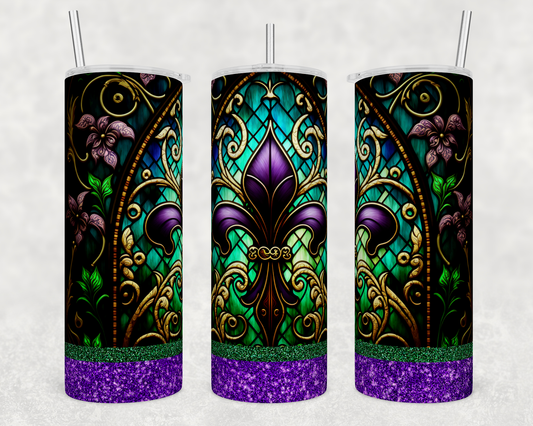 JT011 Glass Fleur Sublimated Tumbler