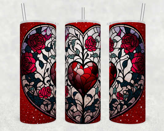 JT012 Glass Hearts Sublimated Tumbler