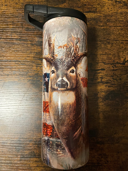 JT008 Deer American Flag Sublimated Tumbler