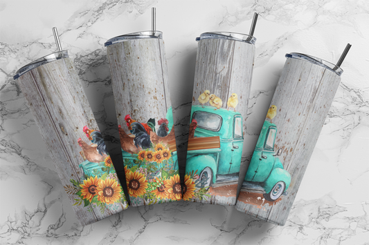 JT004 Chicken Truck Sublimated Tumbler