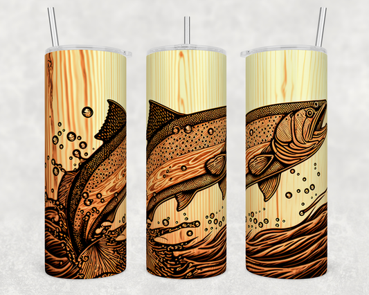 Wooden Trout Sublimated Tumbler