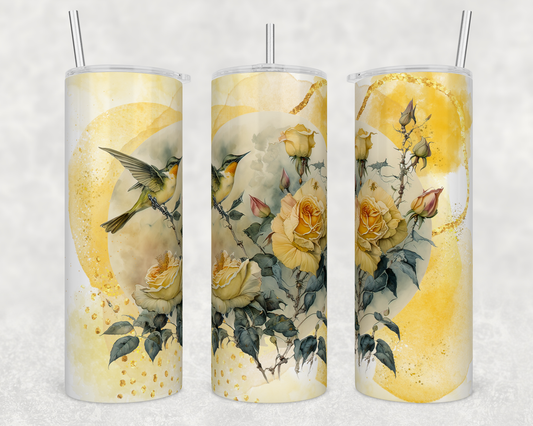 Yellow Rose Bird Sublimated Tumbler